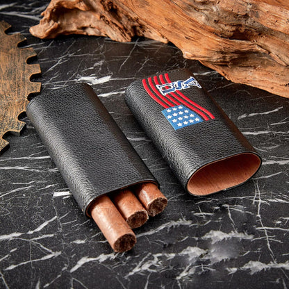 WANTHER Leather Cigar Case Travel Humidor Kit Cedar-Lined Accessories