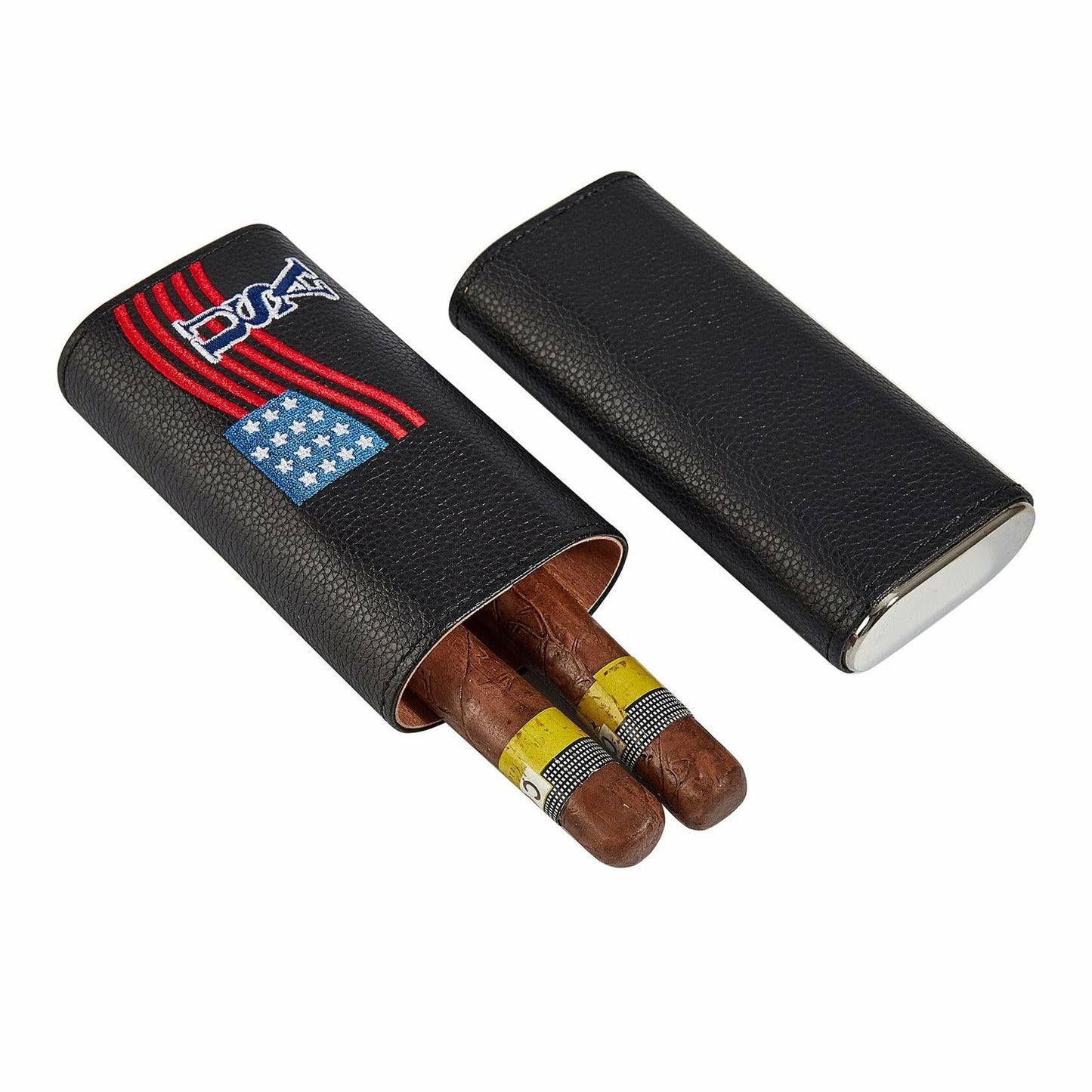 WANTHER Leather Cigar Case Travel Humidor Kit Cedar-Lined Accessories