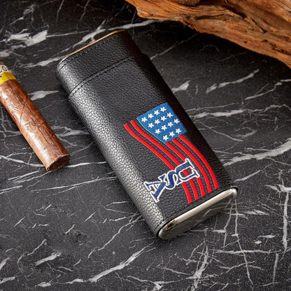 WANTHER Leather Cigar Case Travel Humidor Kit Cedar-Lined Accessories